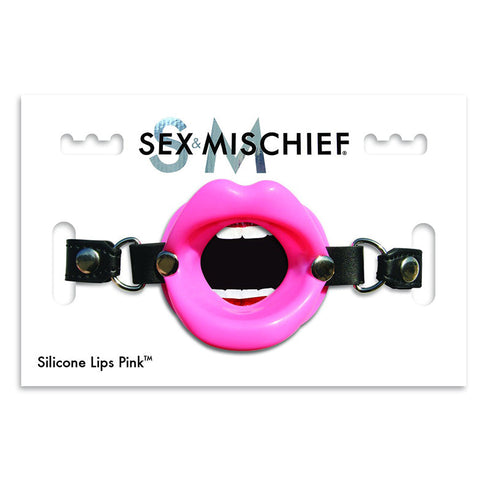 Sex & Mischief Silicone Lips Open-Mouth Gag Pink