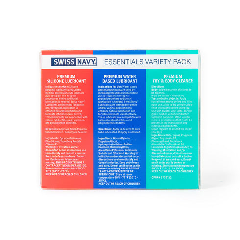 Paquete variado de 3 artículos esenciales de Swiss Navy
