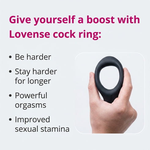 Lovense Diamo App-Controlled Vibrating C-Ring Black