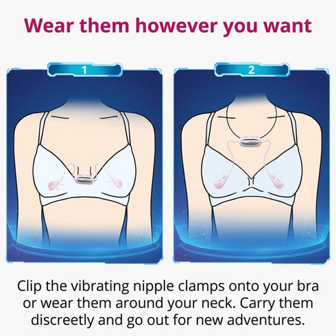 Pinzas vibratorias para pezones Lovense Gemini controladas por app