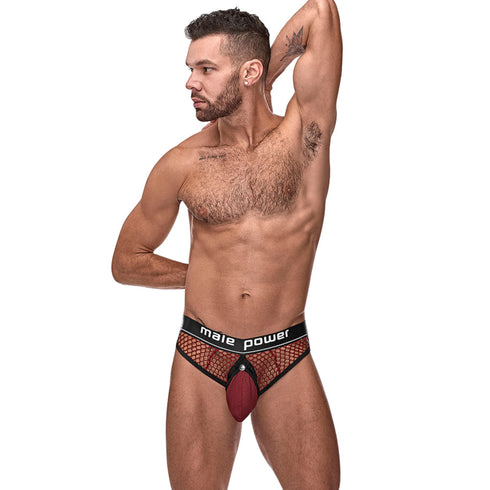 Tanga y anillo en C The Ultimate Duo de Male Power, burdeos, L/XL