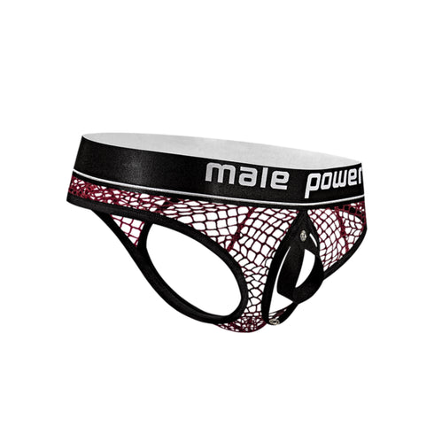 Tanga y anillo en C The Ultimate Duo de Male Power, burdeos, L/XL