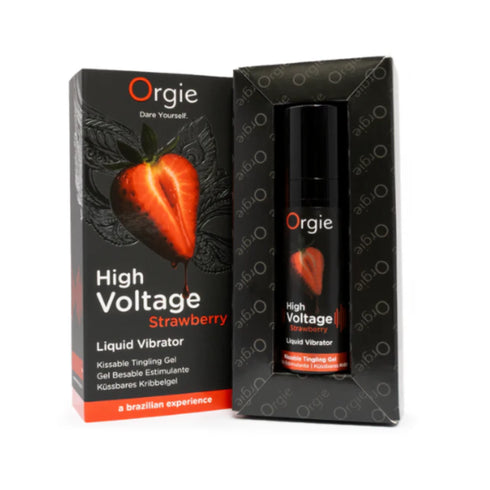 Orgie High Voltage Strawberry Liquid Vibrator 0.5 fl.oz