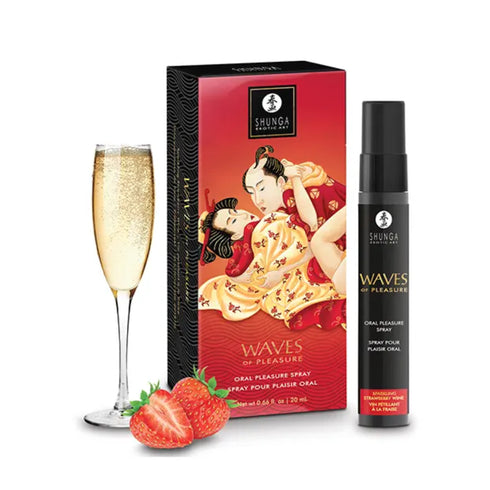 Shunga Waves of Pleasure Oral Pleasure Spray Sparkling Strawberry Wine 0.66 fl oz