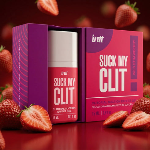 intt Suck My Clit Wild Strawberry Suction Effect Gel 0.5 fl oz