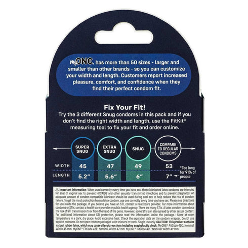 Caja de muestra de preservativos MyONE Snug Fit 3