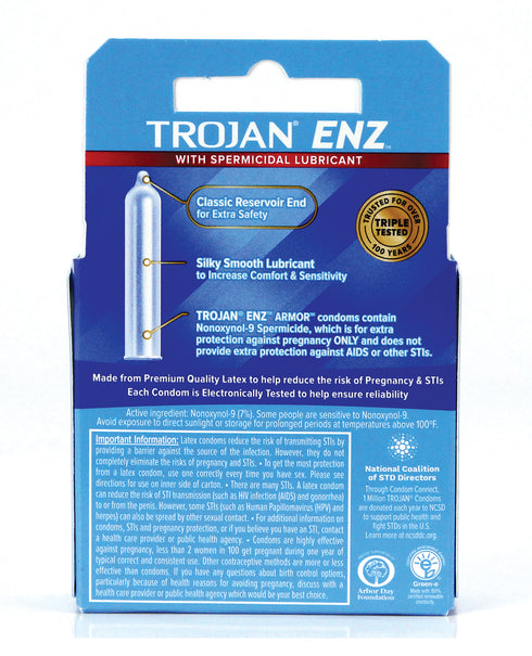 Trojan Enz Spermicidal Lubricated Box 3