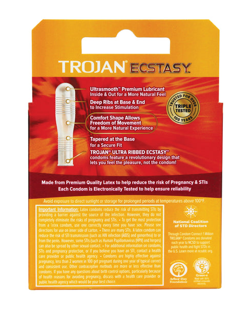 Trojan Ecstasy Ultra Ribbed Box 3