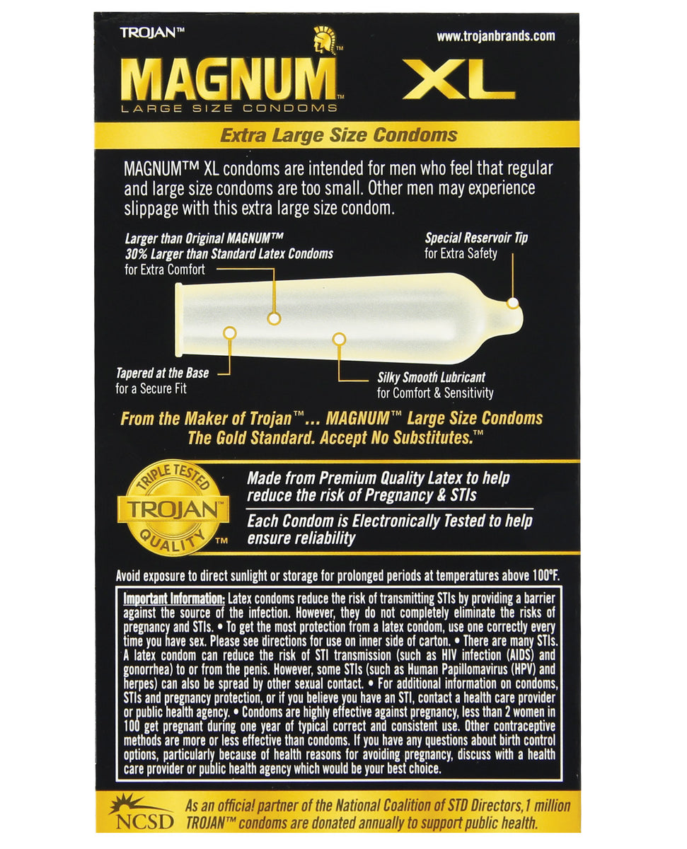 Trojan Magnum XL Condoms Box of 12 ❤️ WorldCondoms