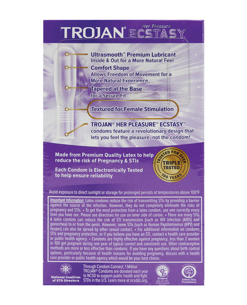 Trojan su placer éxtasis caja 10