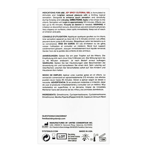 System JO SPICY Clitoral Stimulant 10ml