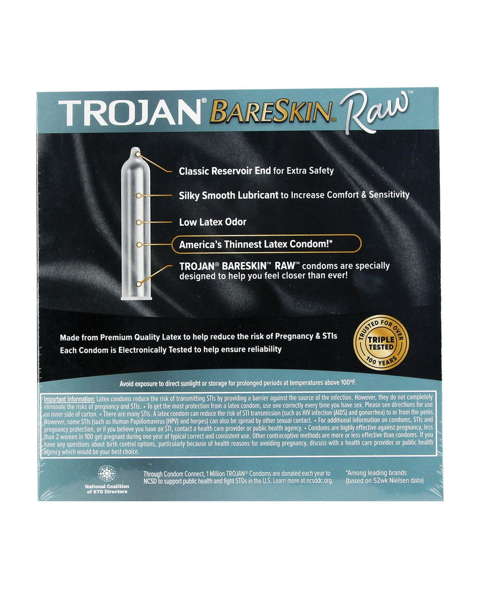 Trojan BareSkin Raw Box 24  WorldCondoms