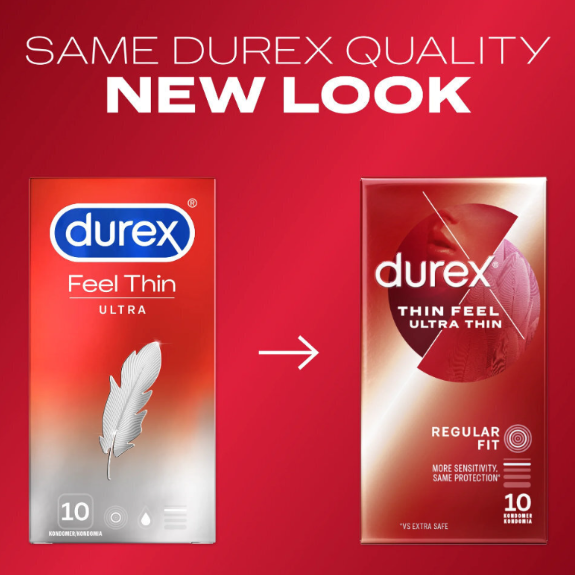 Durex Feel Ultra Thin Condoms Box of 10  World Condoms  WorldCondoms