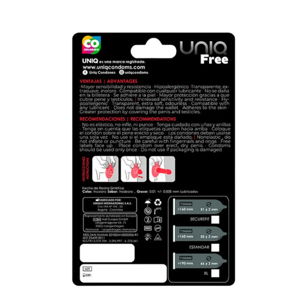 Uniq Free condoms 3 Pack