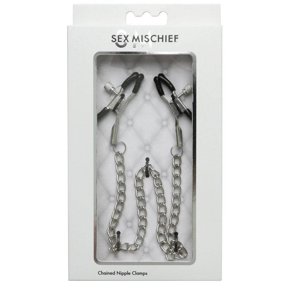 Sex & Mischief Adjustable Chained Nipple Clamps | WorldCondoms Imagen principal del producto