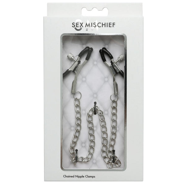 Sex & Mischief Adjustable Chained Nipple Clamps | WorldCondoms