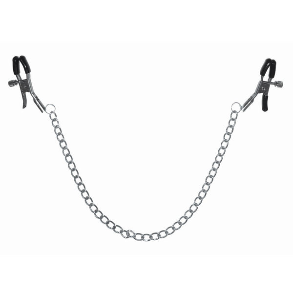 Sex & Mischief Adjustable Chained Nipple Clamps | WorldCondoms