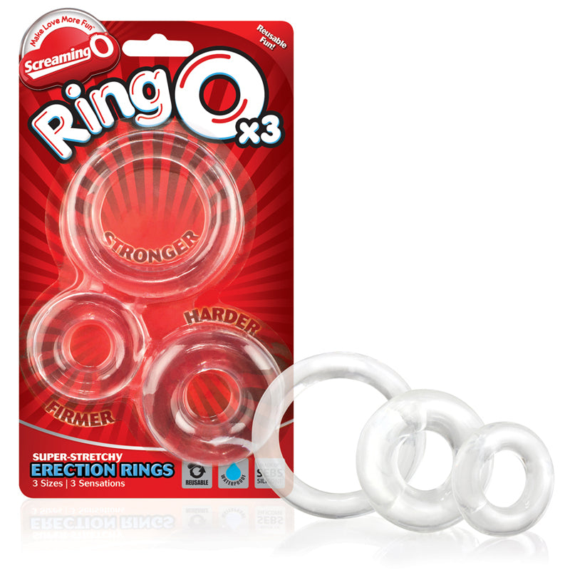 Screaming O RingO 3-Pack Clear | WorldCondoms Main image