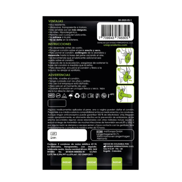 Uniq Megasex condoms 3 Pack
