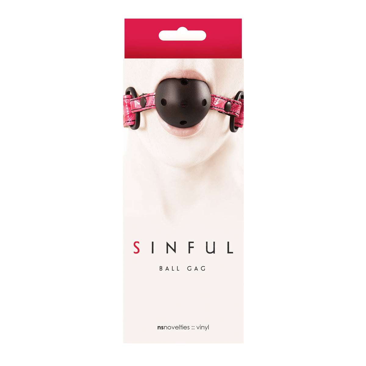 Sinful Vinyl Ball Gag Pink | WorldCondoms