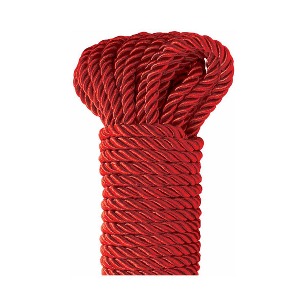 Pipedream Fetish Deluxe Silk Rope 32 ft Red | WorldCondoms