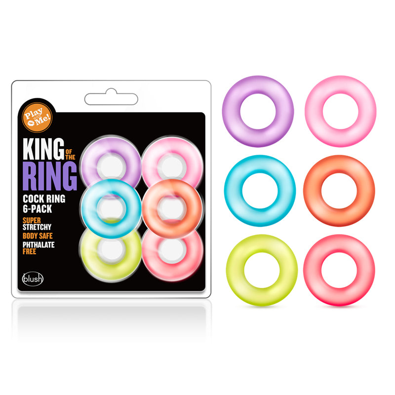 Blush Play with Me King of the Ring C-Ring 6-Pack Assorted Colors | WorldCondoms Imagen principal del producto