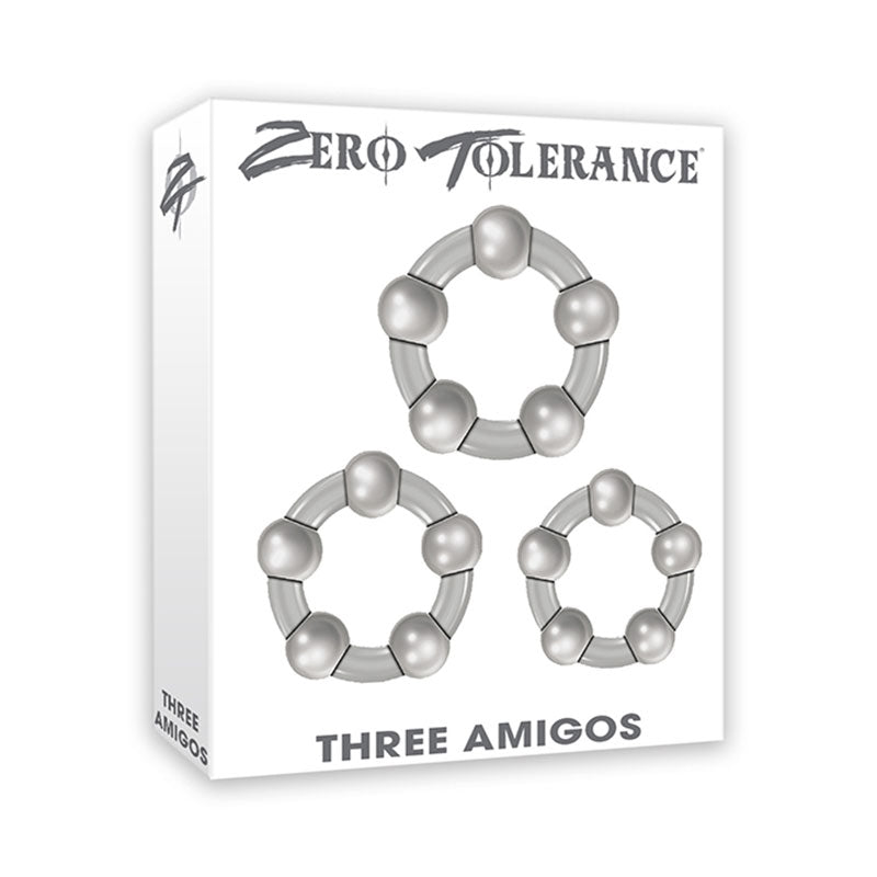 Zero Tolerance Three Amigos C-Ring 3-Pack Clear | WorldCondoms Imagen principal del producto