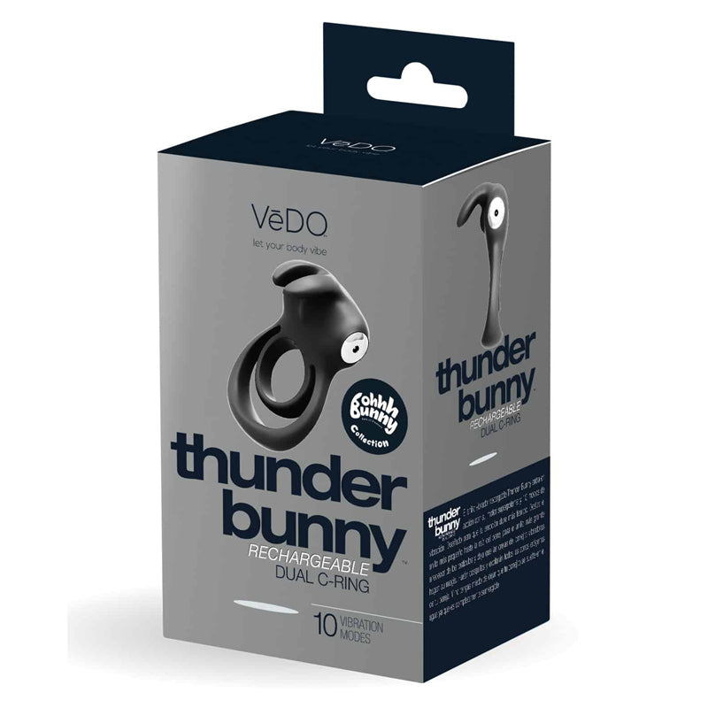 VeDo Thunder Bunny Rechargeable Dual C-Ring Black | WorldCondoms Main image