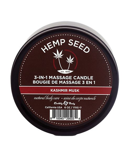 Earthly Body Hemp Candle 3 IN 1 Round Tin Kashmir Musk 170g Main image