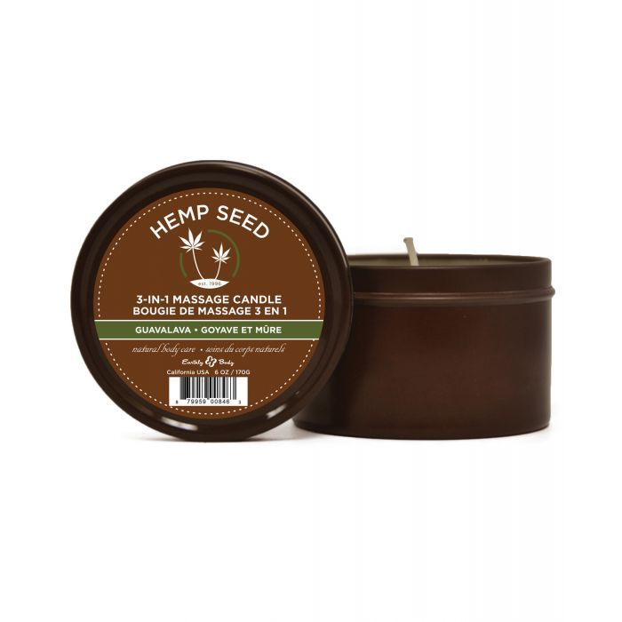 Earthly Body Hemp Candle 3 IN 1 Round Tin Guavalava 170g Main image