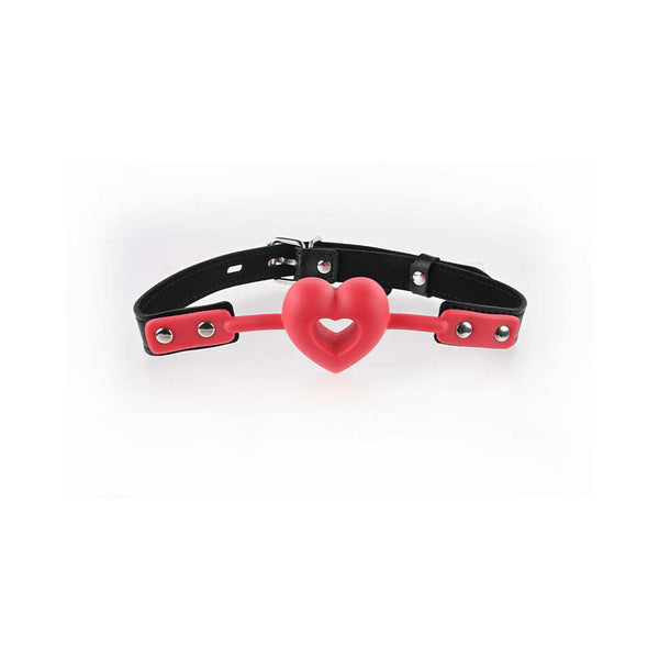 Sex & Mischief Heart-Shaped Silicone Ball Gag Red | WorldCondoms