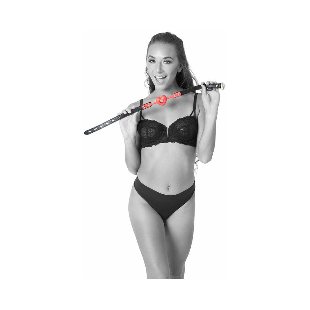Sex & Mischief Heart-Shaped Silicone Ball Gag Red | WorldCondoms