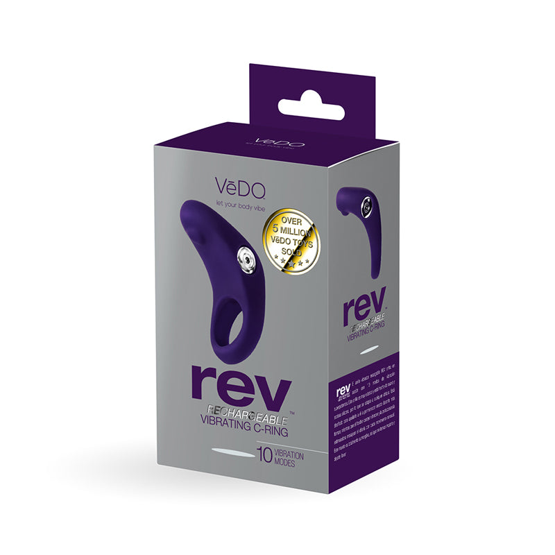 VeDO Rev Rechargeable Vibrating C-Ring Purple | WorldCondoms Main image