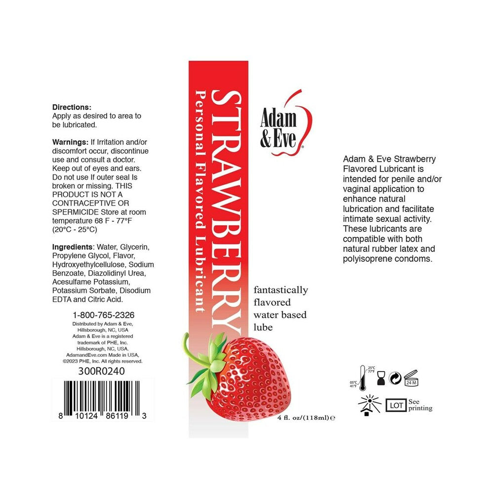 Adam & Eve Flavored Strawberry 4 fl oz
