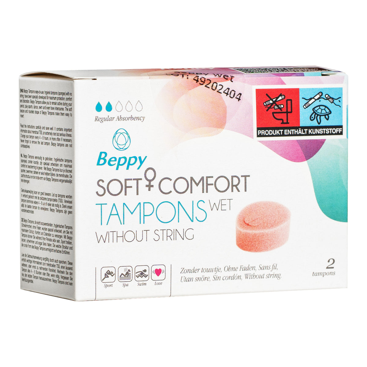 Beppy Soft Comfort Tampons Wet box front