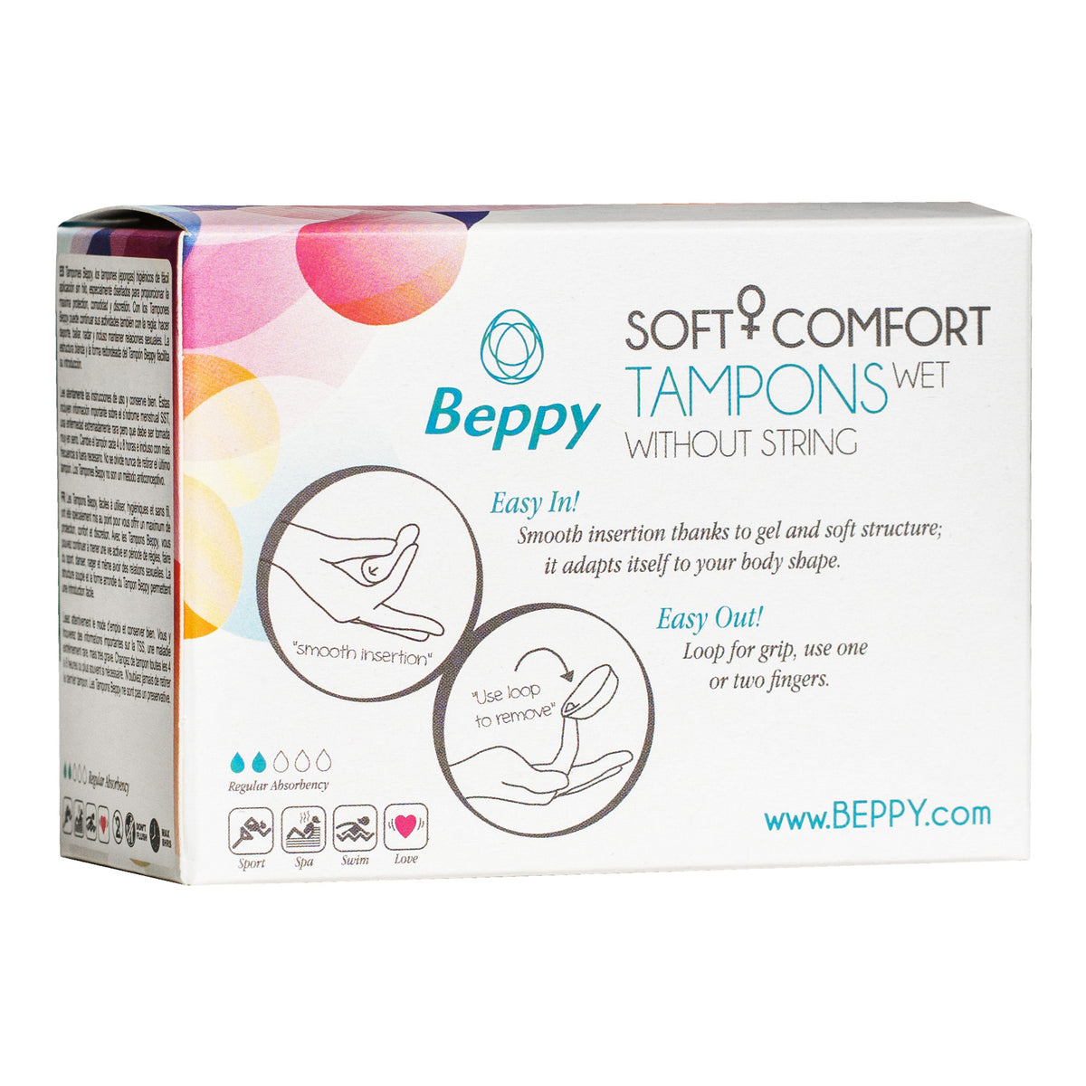Beppy Soft Comfort Tampons Wet box back