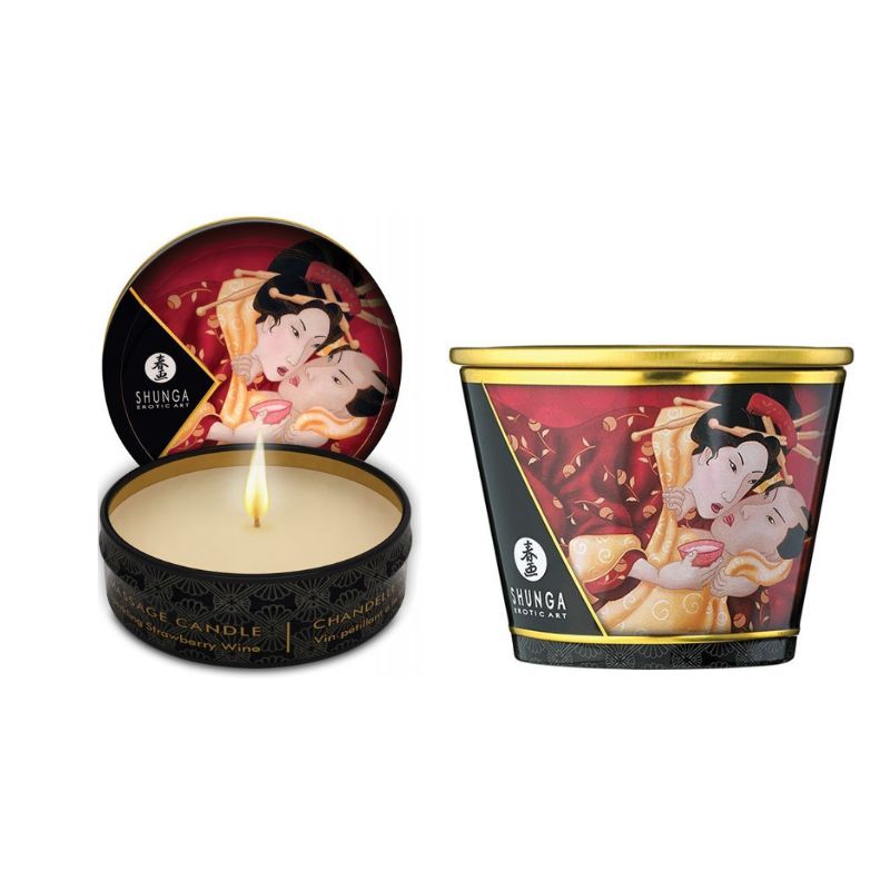 Shunga Romance Massage Candle Sparkling Strawberry Wine Main image