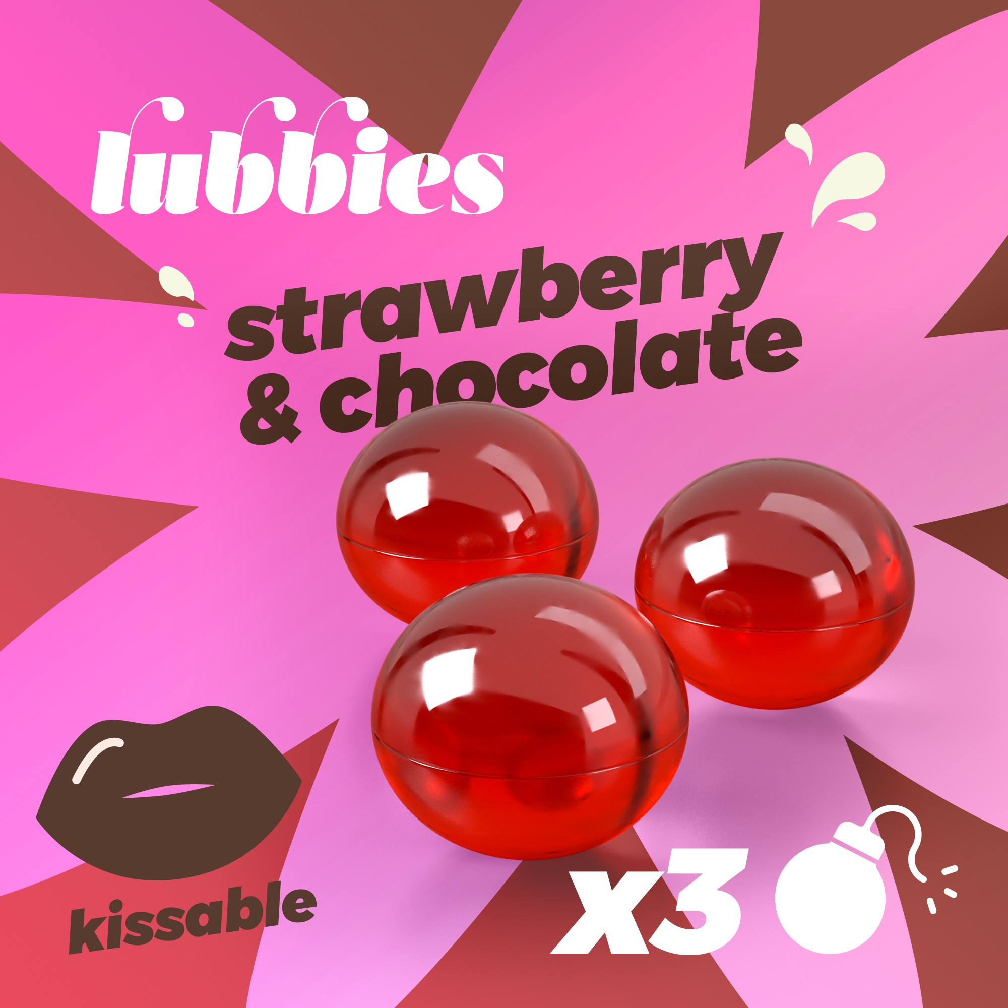 Crushious Lubbies Kissable Oil Balls Strawberry & Chocolate Secondary image