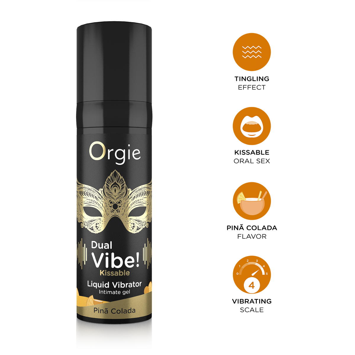 Orgie Dual Vibe Kissable Gel Pina Colada 0.5 fl oz