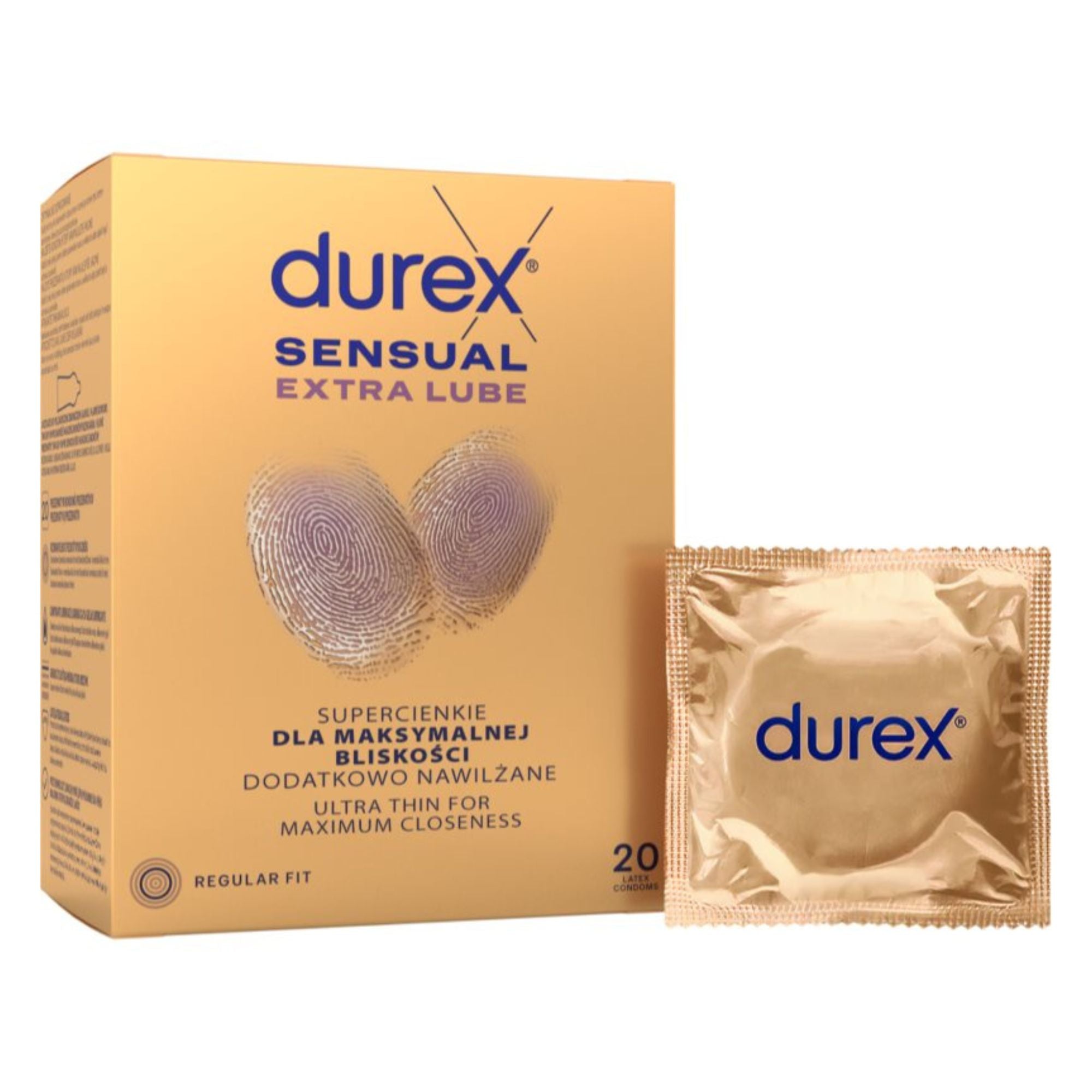 Durex Sensual EXTRA LUBE Condoms Box of 20 WorldCondoms Durex Sensual EXTRA LUBE Condoms Box of 20 WorldCondoms