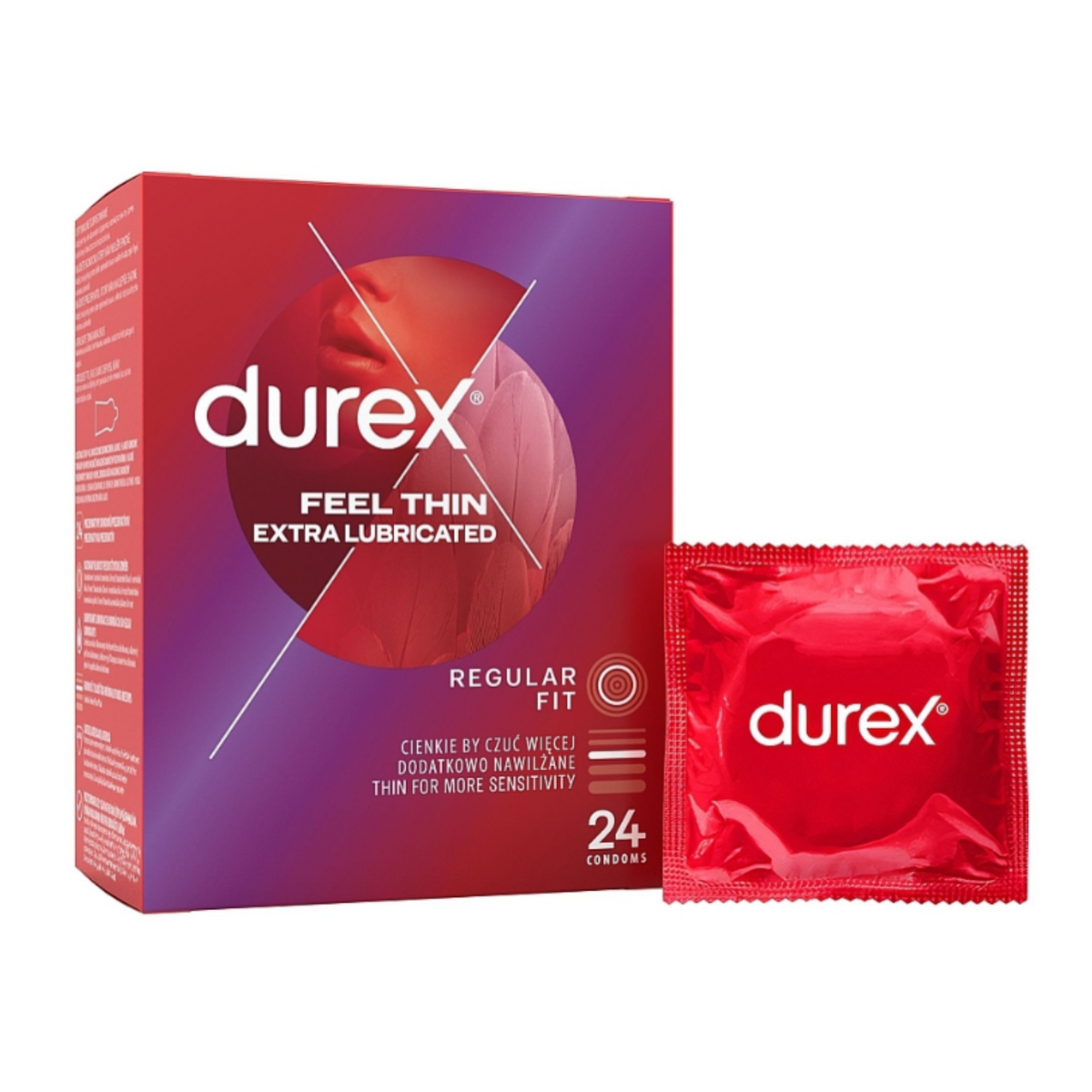 Durex Thin Feel Extra Lubricated Box 24 | WorldCondoms Main image