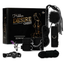 Hidden Desire Chest BDSM Set set in black box with line art, showing all accessories in the white background.