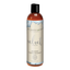 Front studio view of the compact 60 ml (2 fl oz) amber bottle of Intimate Earth Velvet Touch silicone glide & massage oil with a black disc cap and pure vegan seal.