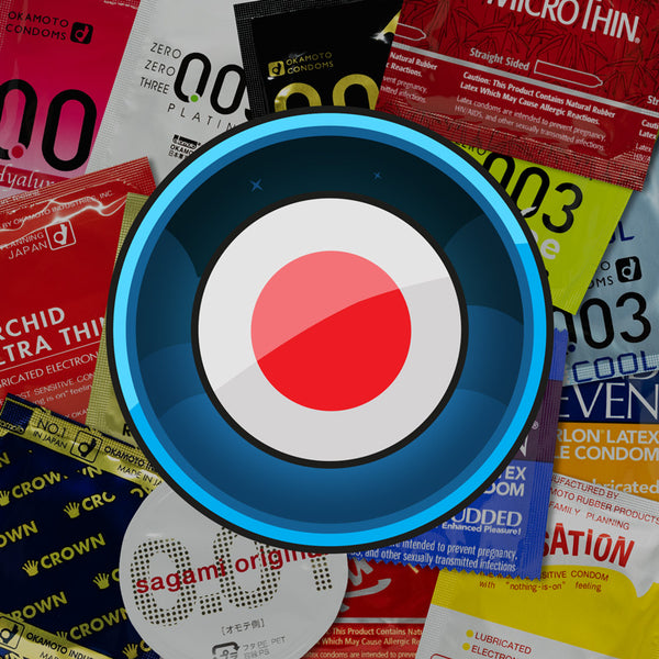 Paquete de muestras de condones japoneses