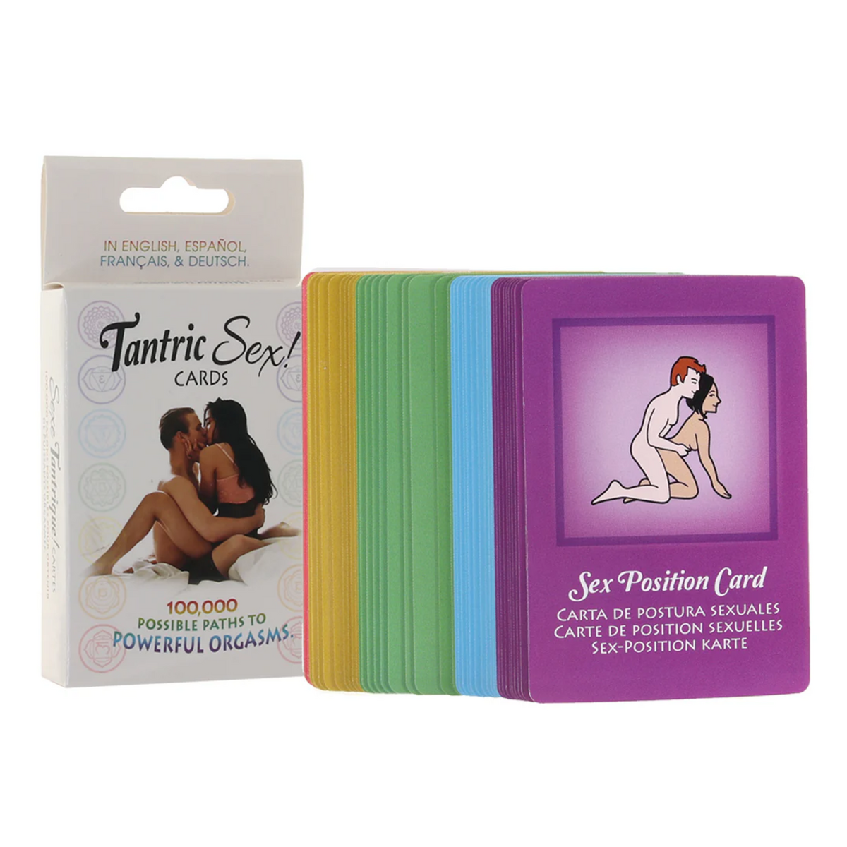 Set of Colourful Tantric Sex Cards with packaging on a white background Main image