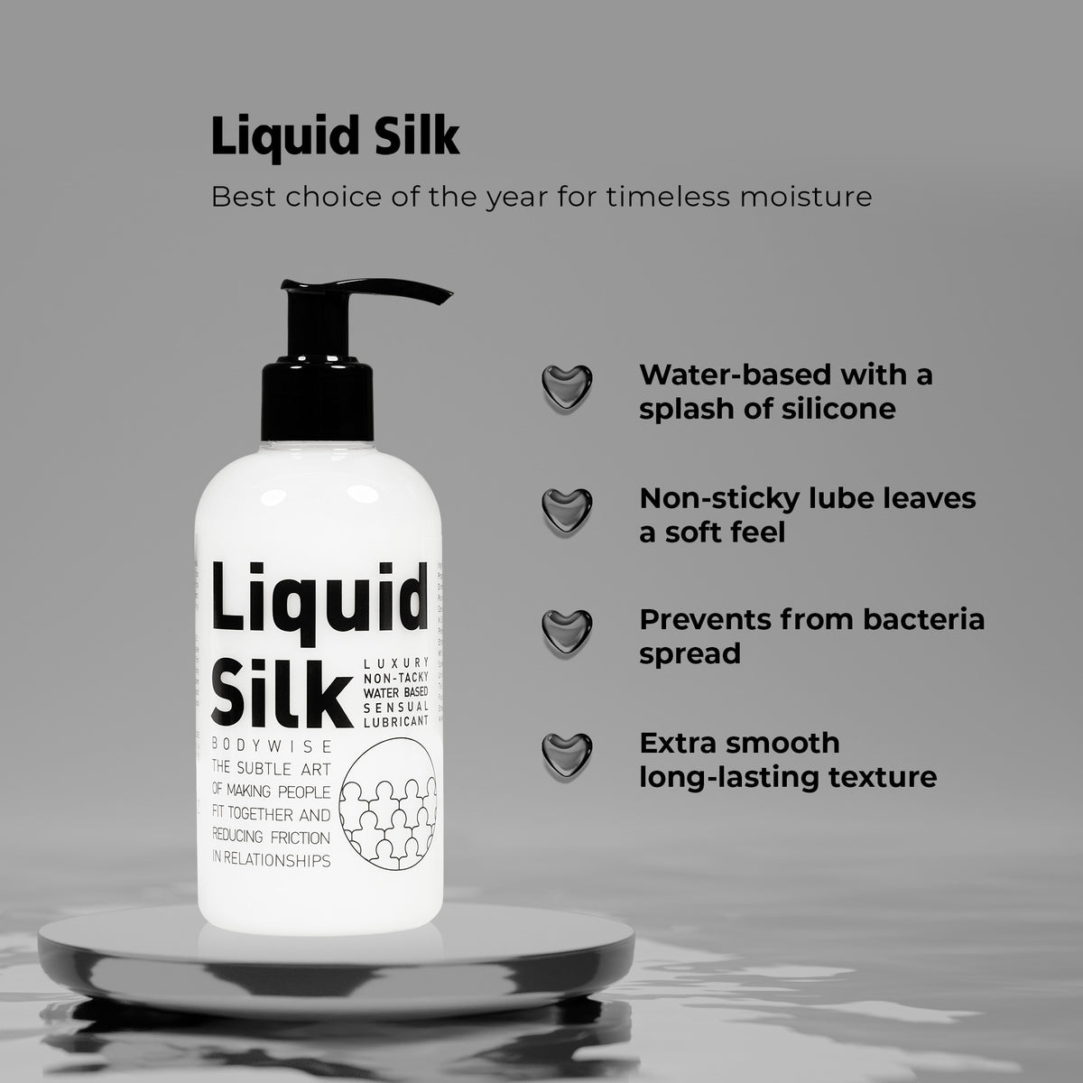 Liquid Silk 500ml Water-based luxury non-tacky lubricant