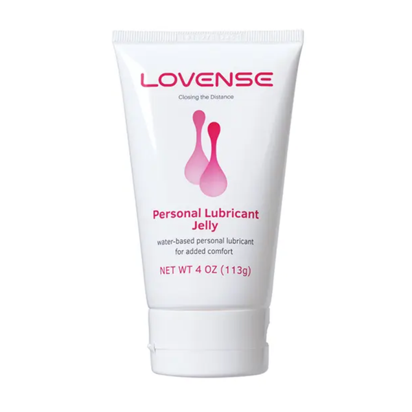 Front studio view of the white 4 oz (113g) squeeze tube of Lovense Water-based Personal Lubricant Jelly with a white flip-top cap.
