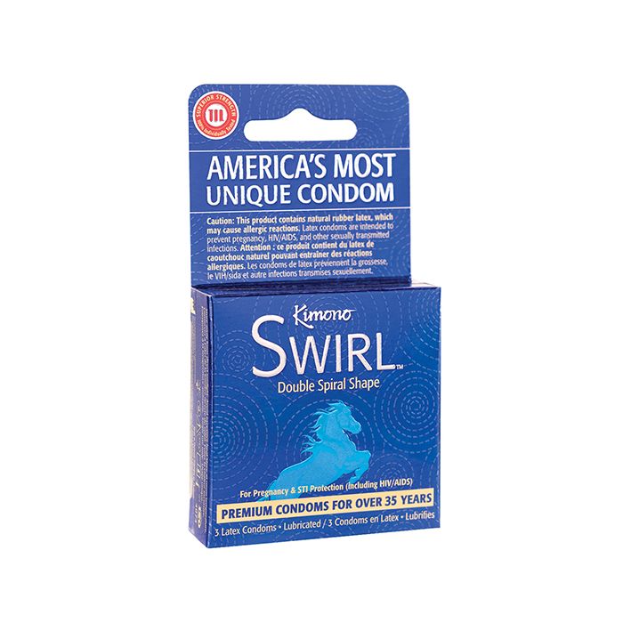 Kimono Swirl Double Spiral Shape Box 3 | WorldCondoms