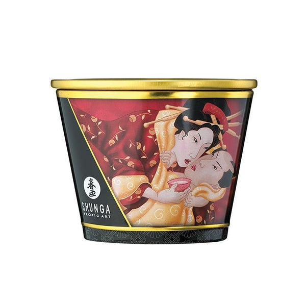 Shunga Romance Massage Candle Sparkling Strawberry Wine