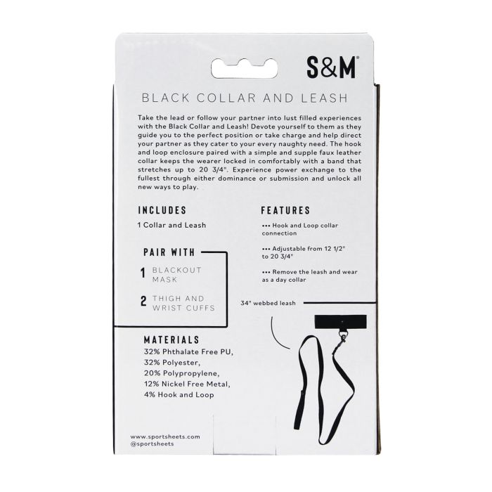 Sex & Mischief Leash & Collar Black | WorldCondoms